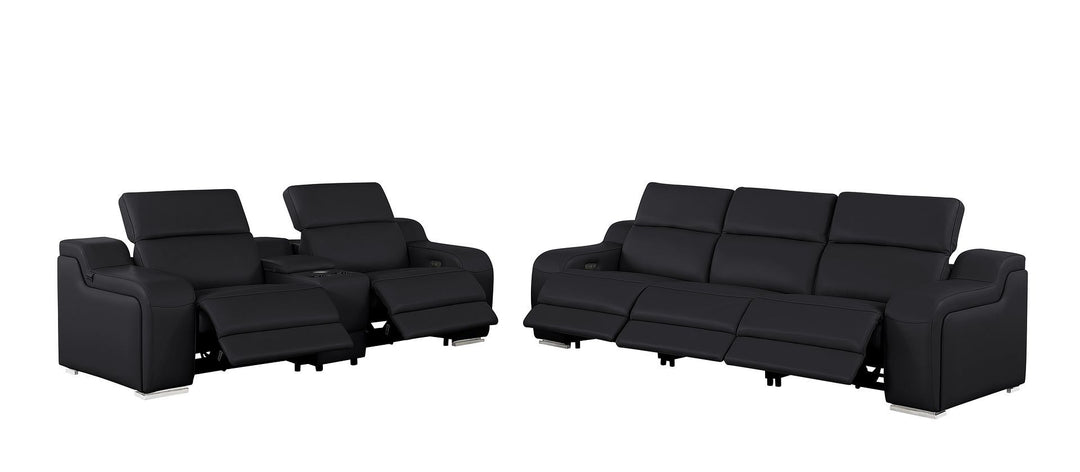 1116 - 6-Piece Modular Power Reclining Sofa And Console Loveseat Set In With 5 Power Recliners &amp; Power Headrests