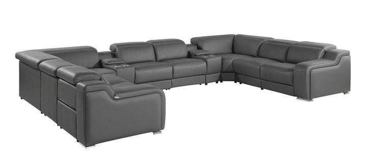 1116 - 10-Piece U-Shaped Sectional Sofa In With 4 Power Recliners &amp; Power Headrests