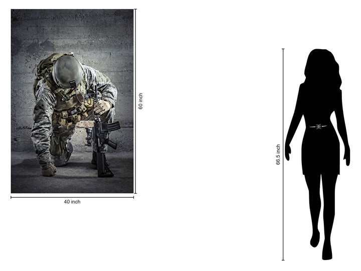 Tempered Glass With Foil - Kneeling Solider - Dark Gray