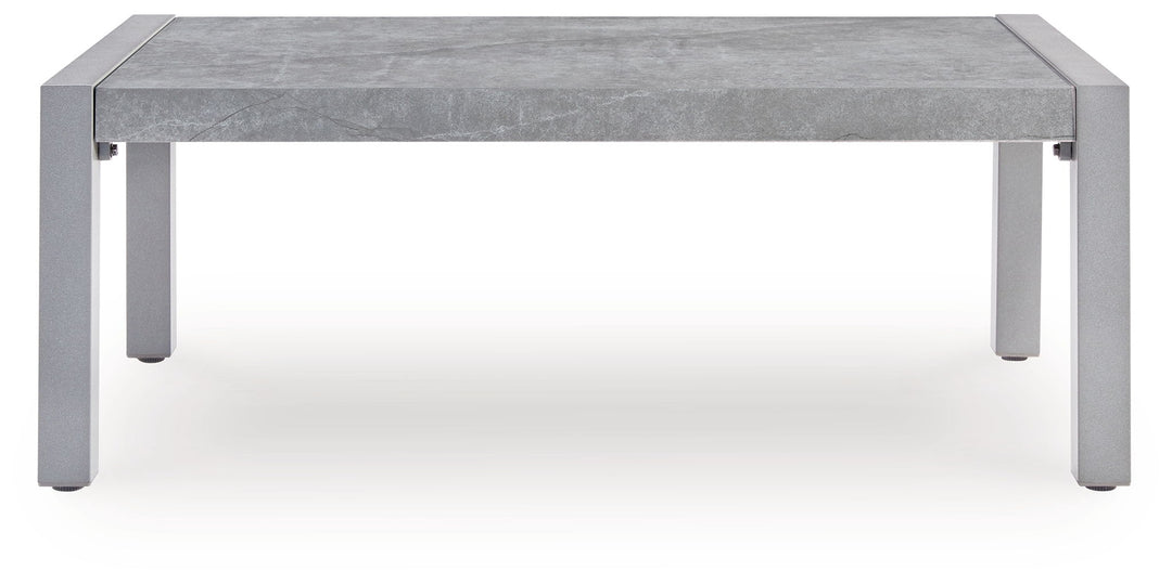 Hurley Park - 4 Pc. - Outdoor Sofa, 2 Lounge Chairs And Coffee Table - Gray
