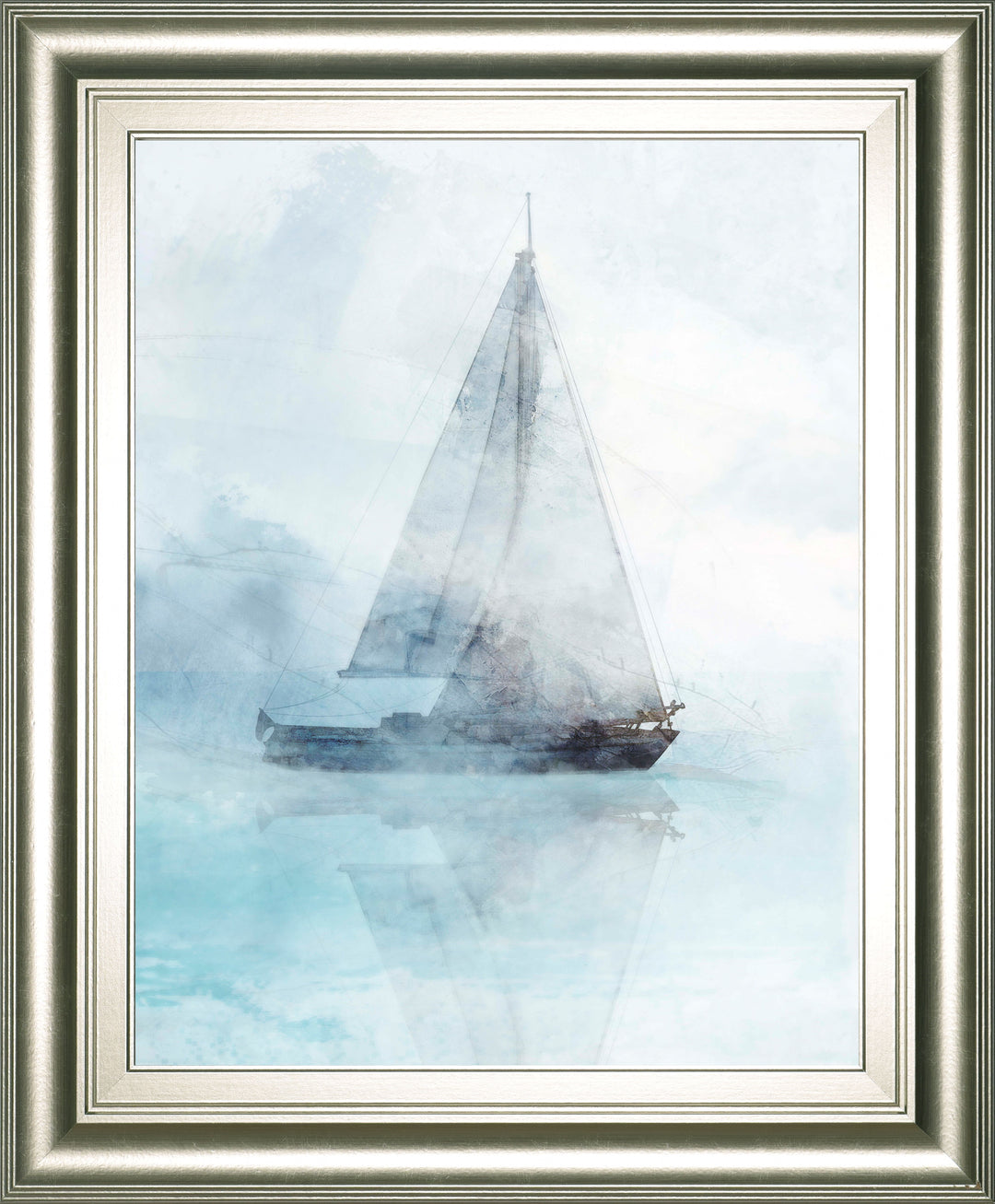 Sailing Boat I By Ken Roko - Framed Print Wall Art - Pearl Silver