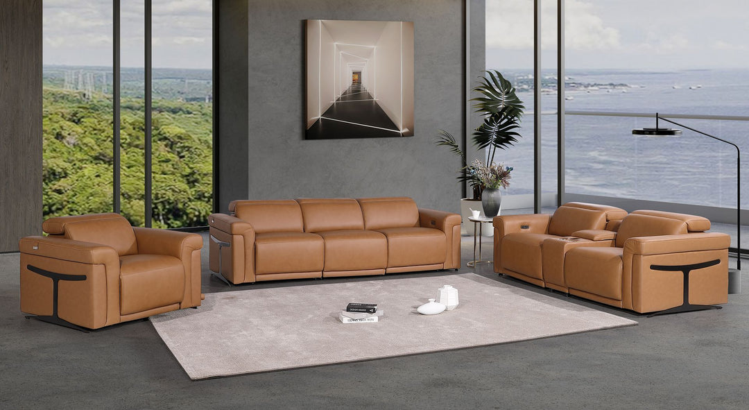 1126 - 7-Piece Modular Power Reclining Sofa, Loveseat & Chair Set In With 6 Power Recliners & Power Headrests