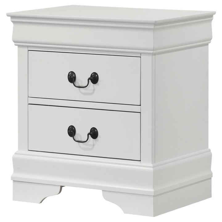 Louis Philippe - 2-Drawer Nightstand Bedside Table - White