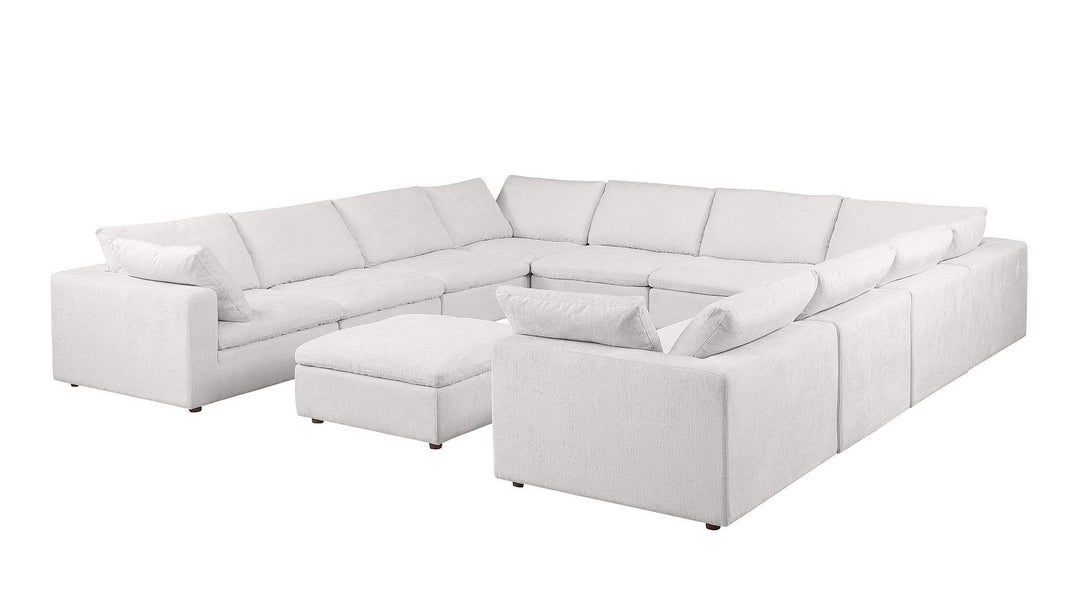1100 - 11-Piece U-Shaped Sectional In Italian Fabric - Pearl