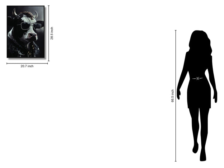 Studded Attitude Bovine - 21" x 29" Framed Wall Art