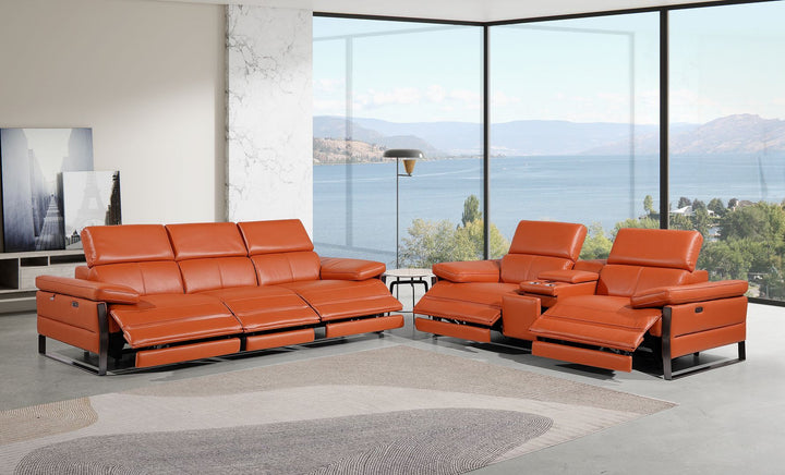 1246 - Modular Power Triple Reclining Sofa And Console Loveseat Set With Power Headrests