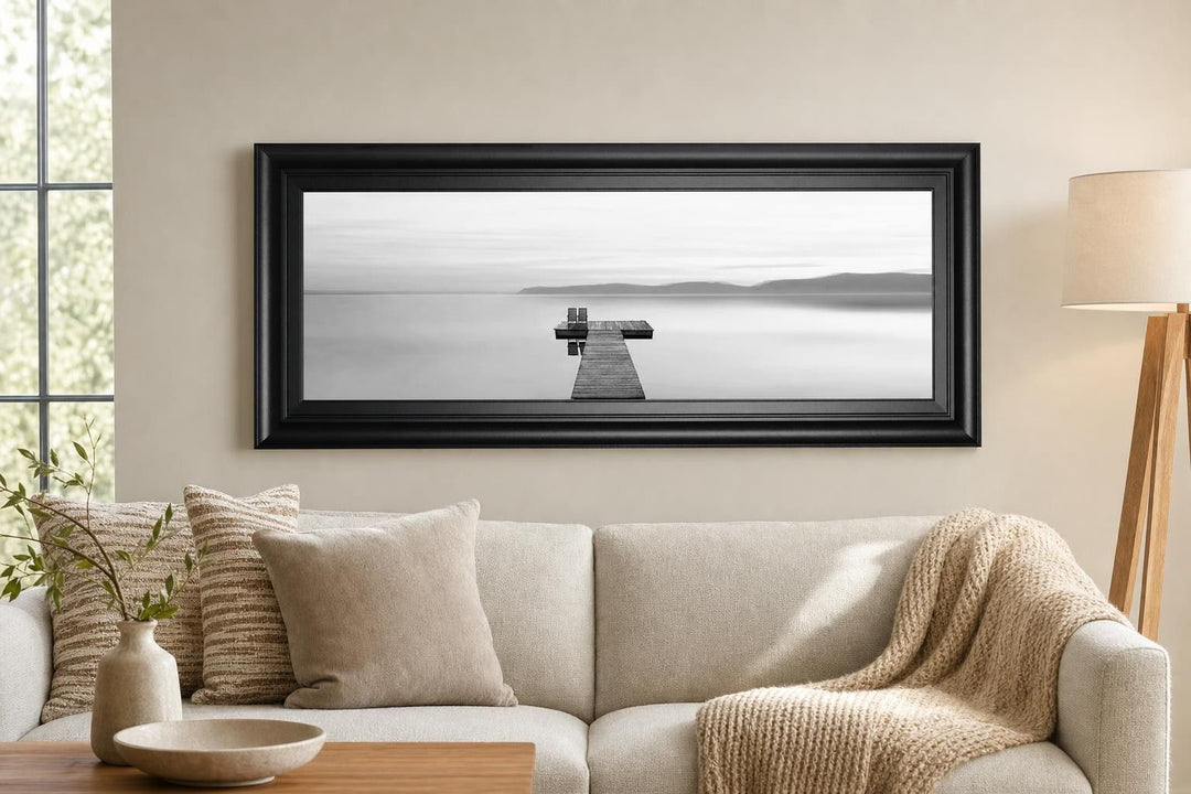 18x42 Black &amp; White Water Panel XII By James McLoughlin - Dark Gray