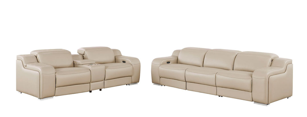 1116 - 6-Piece Modular Power Reclining Sofa And Console Loveseat Set In With 5 Power Recliners &amp; Power Headrests