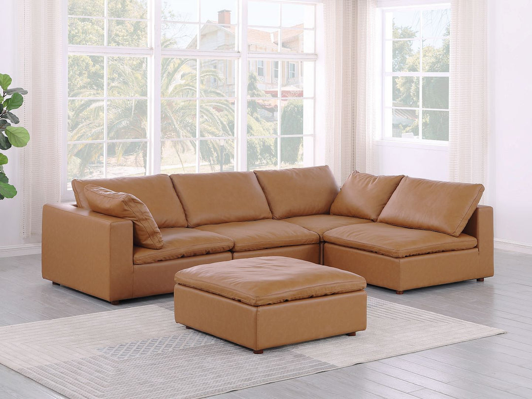1100 - 5-Piece Right Arm Facing 3-Seat Sectional (Top-Grain Italian Leather)