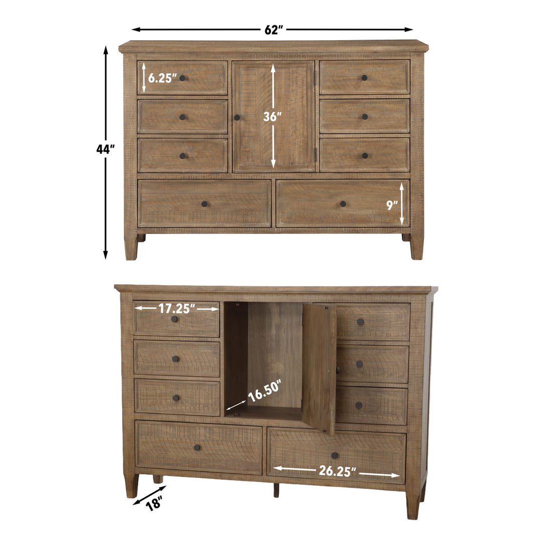 Riverdale - 6 Drawer Dresser - Brown