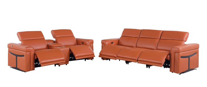 1126 - 6-Piece Modular Power Reclining Sofa And Console Loveseat Set In With 5 Power Recliners &amp; Power Headrests