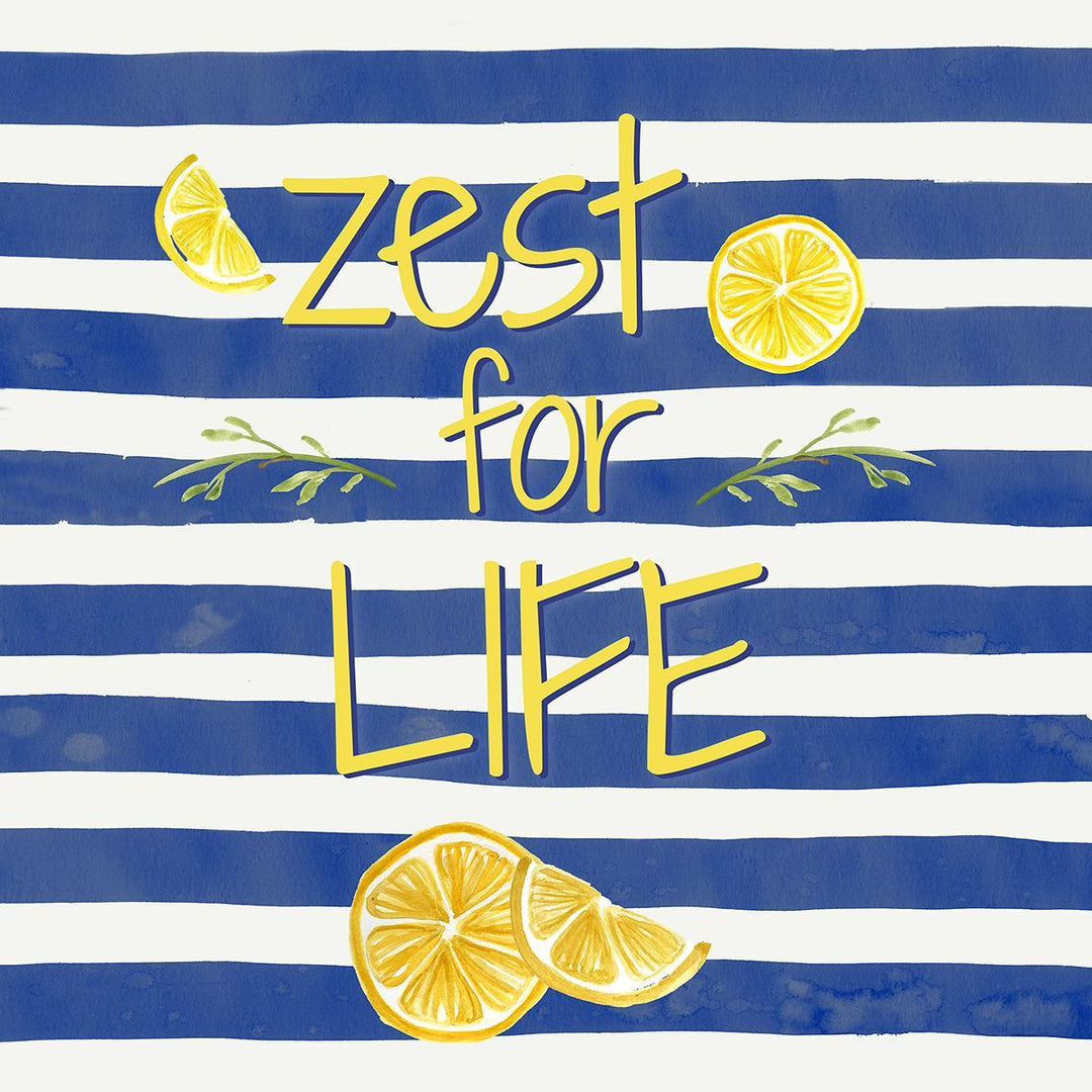 Zest For Life Lemons By Carol Robinson (Framed) - Blue