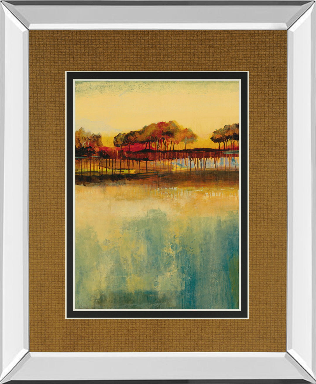 October Sky Il By George - Mirror Framed Print Wall Art - Orange