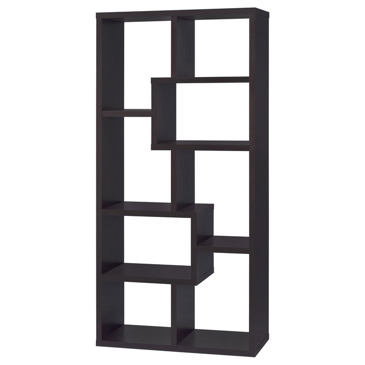 Theo 71-inch 6-shelf Bookshelf Cappuccino