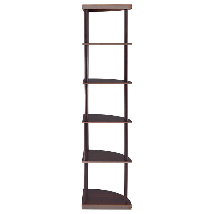 Bonwick 72-inch 5-shelf Corner Bookshelf Cappuccino