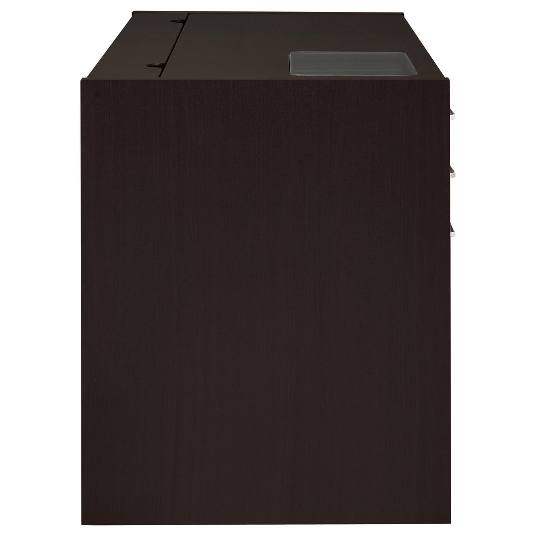 Halston 47-inch 2-drawer Office Desk with Cabinet Cappuccino