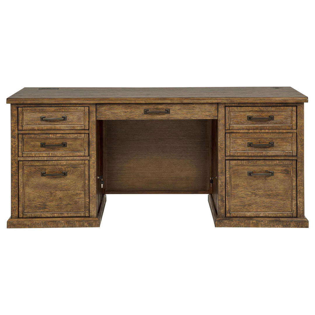 Altidore 68-inch 7-drawer Executive Home Office Desk Distressed Brown