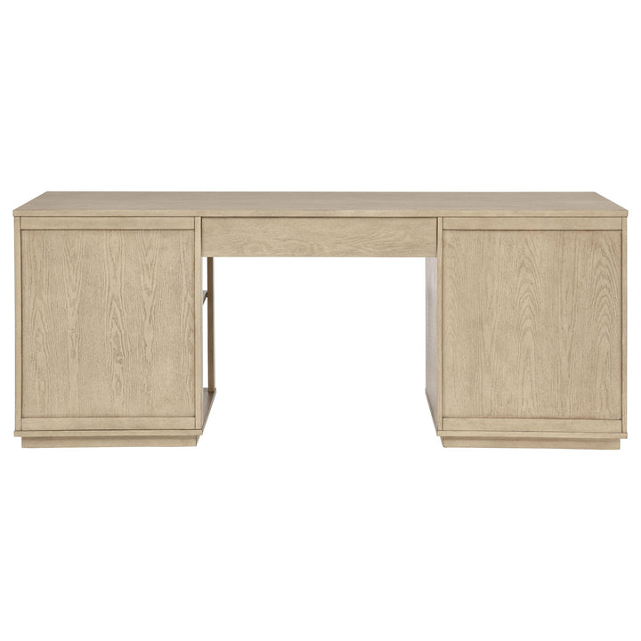 Harkes 75-inch 3-drawer Computer Desk with Adjustable Shelf Light Elm