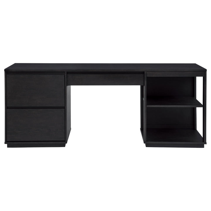 Harkes 75-inch 3-drawer Computer Desk with Adjustable Shelf Coffee Bean