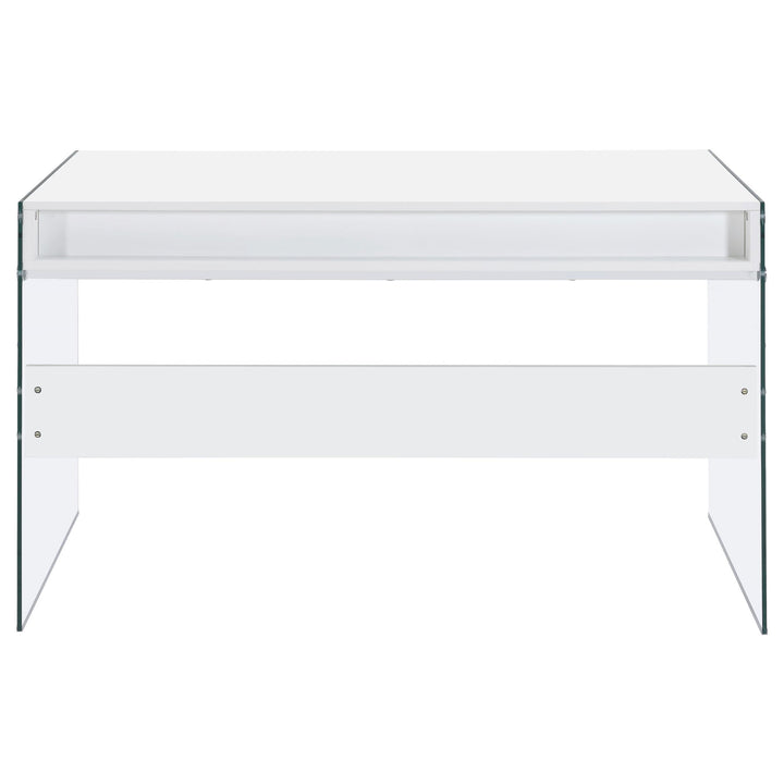 Dobrev 48-inch 2-drawer Writing Desk White High Gloss