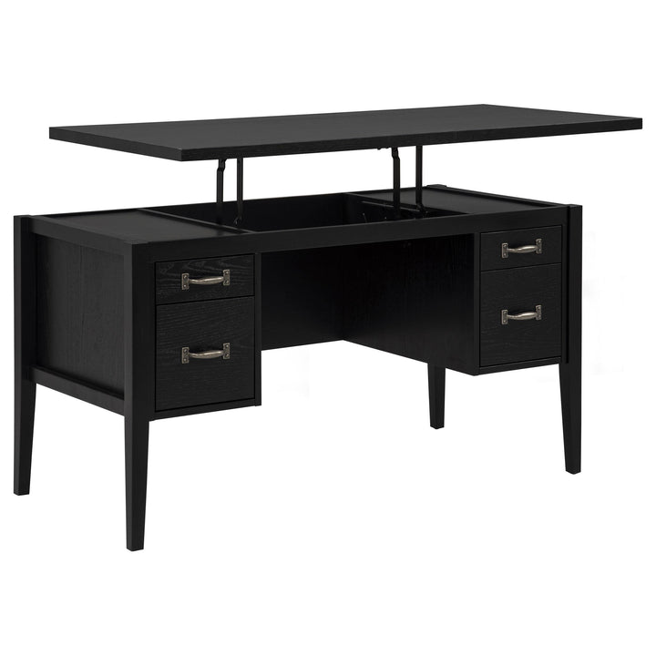 Graham 54-inch 4-drawer Double Pedestal Lift Top Computer Desk Black
