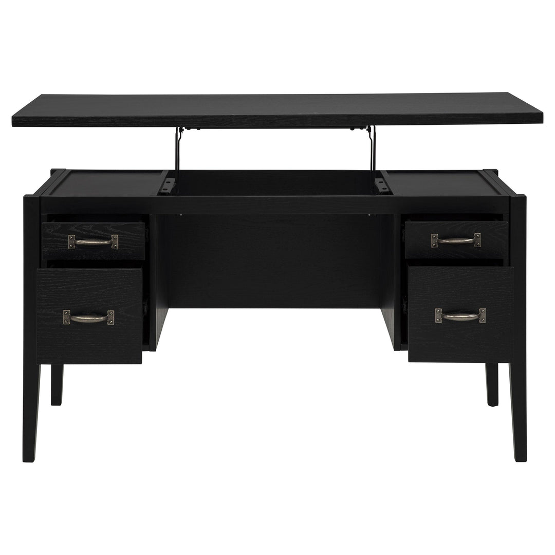 Graham 54-inch 4-drawer Double Pedestal Lift Top Computer Desk Black