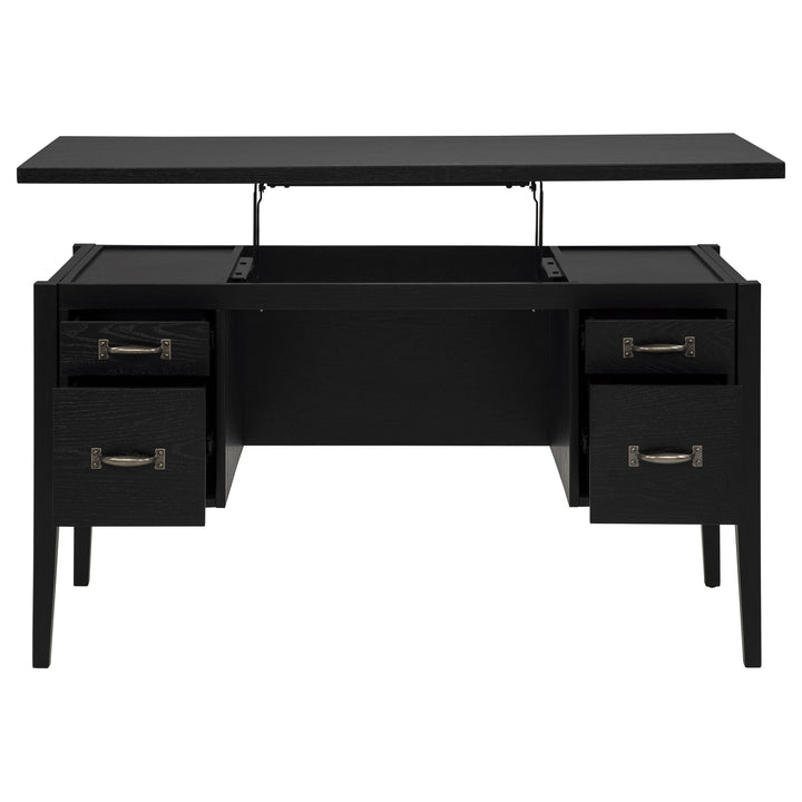 Graham 54-inch 4-drawer Double Pedestal Lift Top Computer Desk Black