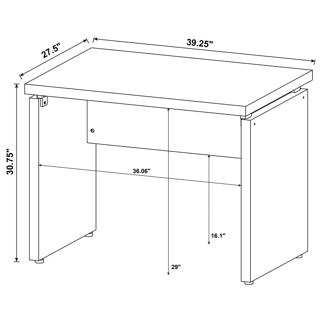 Skylar L-Shape Desk with Mobile File Cabinet Cappuccino