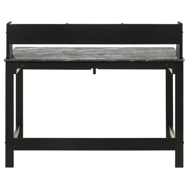 Besler 47-inch SmartTop Writing Desk with Shelf Grey Stone and Black