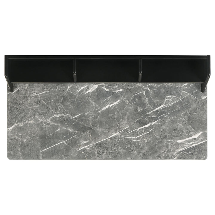 Besler 47-inch SmartTop Writing Desk with Shelf Grey Stone and Black
