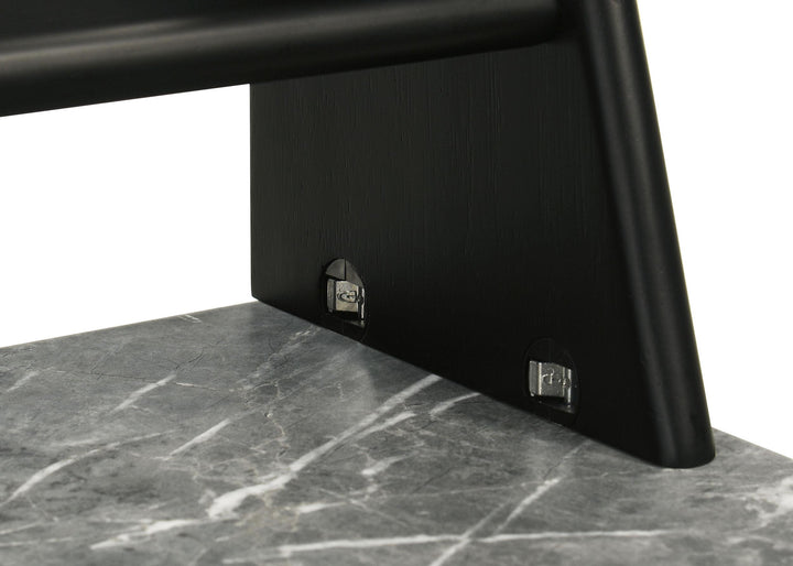 Besler 47-inch SmartTop Writing Desk with Shelf Grey Stone and Black