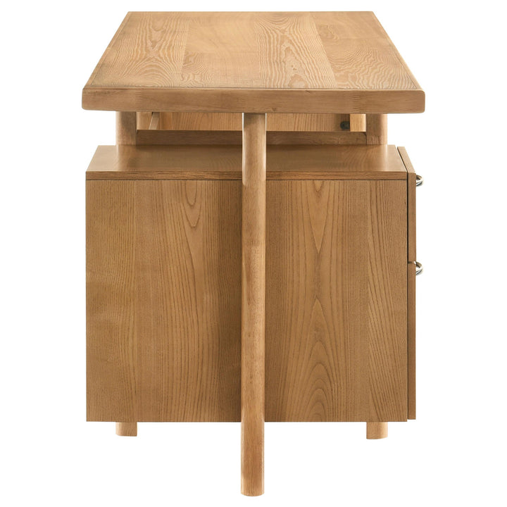 Roldan 69-inch 4-drawer Computer Desk with File Drawer Light Ash