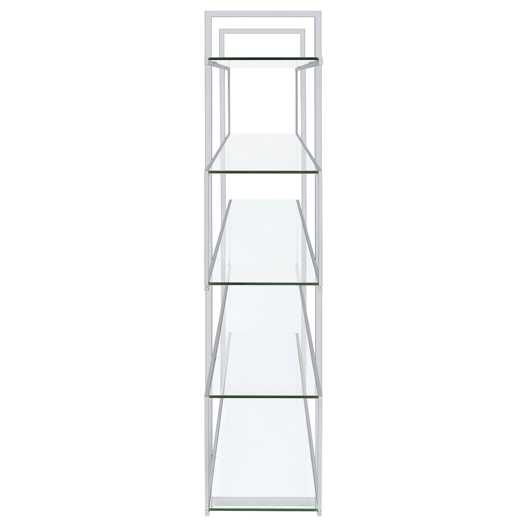 Elmer 63-inch 5-shelf Bookshelf Clear and Chrome
