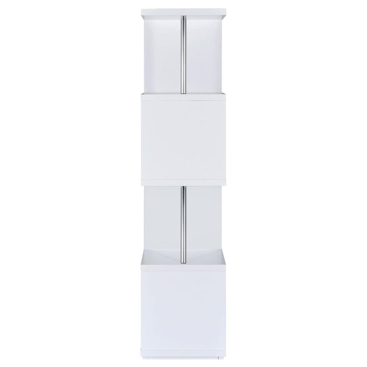 Baxter 67-inch 4-shelf Bookshelf White and Chrome