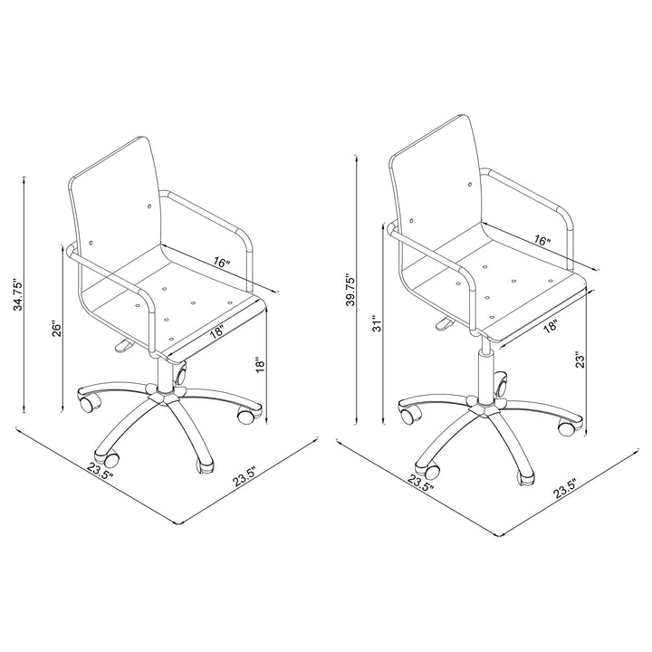Amaturo Acrylic Adjustable Home Office Desk Chair Clear