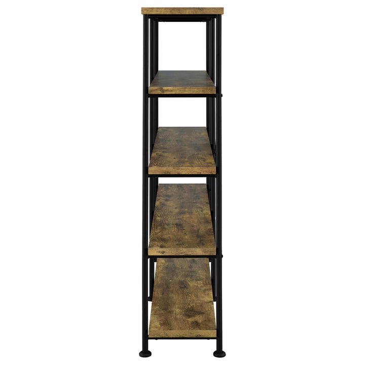 Analiese 63-inch 4-shelf Double Bookshelf Rustic Nutmeg