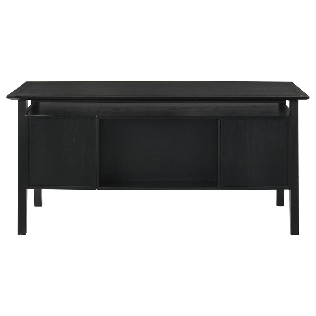 Goodson 64-inch 4-Drawer Double Pedestal Computer Desk Black