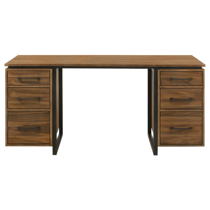 Berhalter 6-Drawer Double Pedestal File Computer Desk