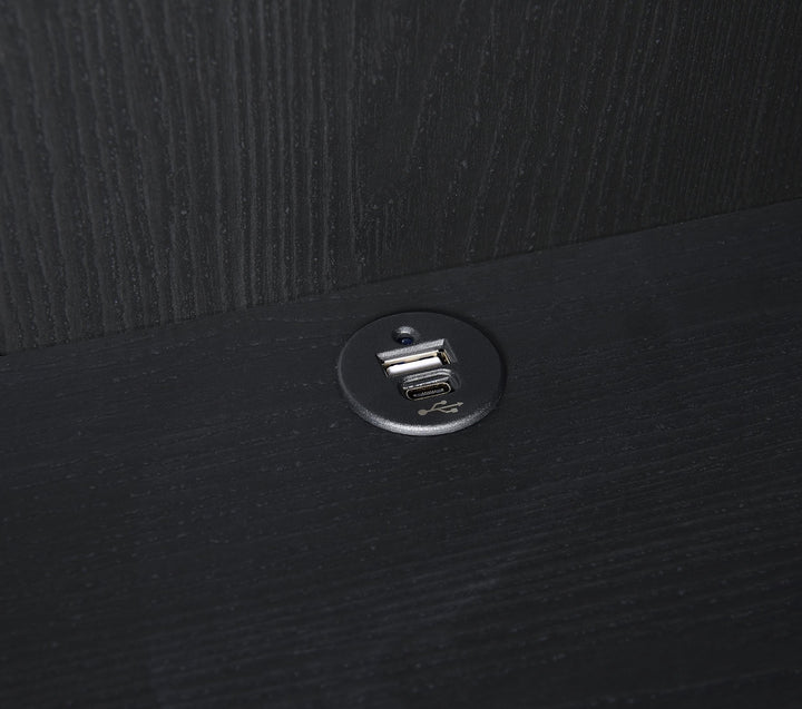 Westpark 3-shelf Bookcase USB and Lockable Drawer Black