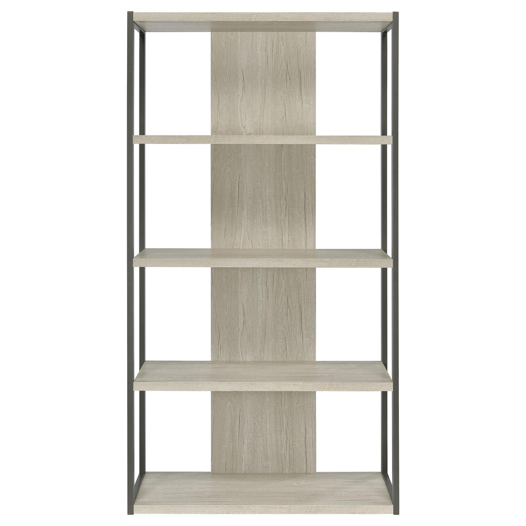Loomis 72-inch 4-shelf Bookshelf Whitewashed Grey