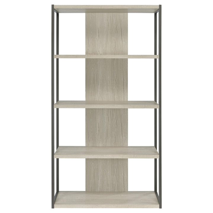 Loomis 72-inch 4-shelf Bookshelf Whitewashed Grey