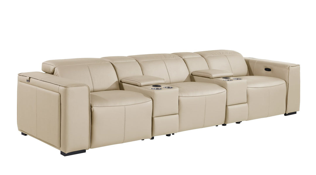 1224 - 5-Piece Modular Power Reclining Sofa In With 3 Power Recliners &amp; Power Headrests