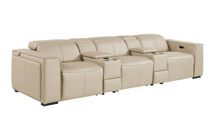1224 - 5-Piece Modular Power Reclining Sofa In With 3 Power Recliners &amp; Power Headrests