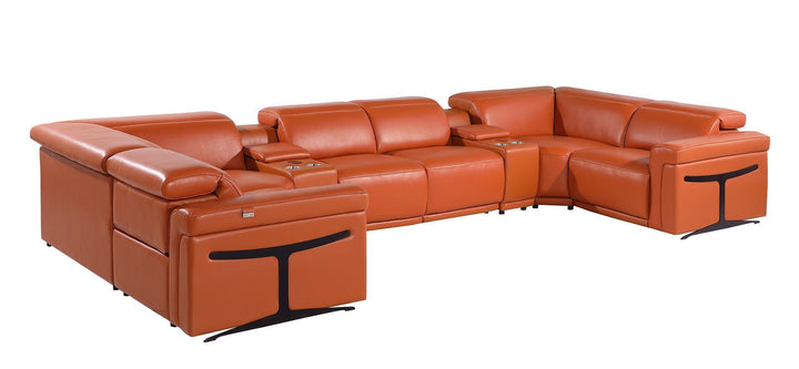 1126 - 8-Piece U-Shaped Sectional Sofa In With 2 Power Recliners &amp; Power Headrests