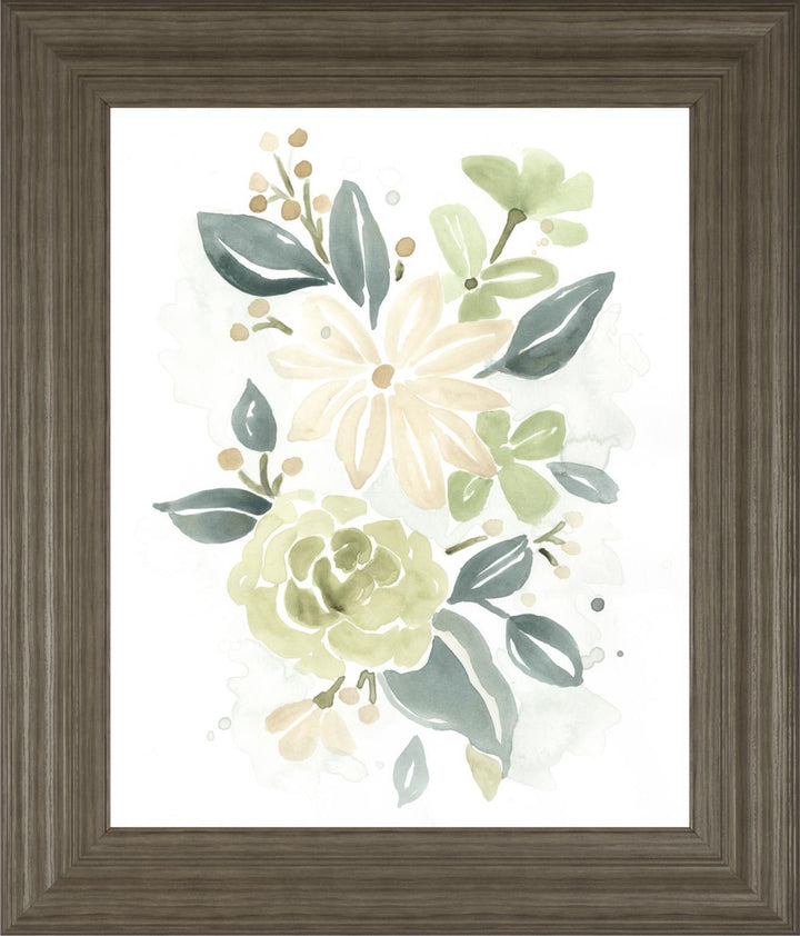 22x26 Spring Greens II By June Erica Vess - White