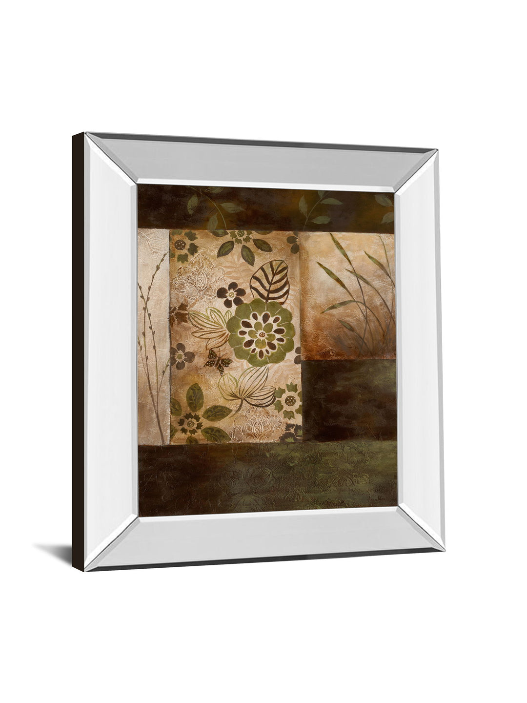 Evening Forest I By Nan - Mirror Framed Print Wall Art - Light Brown