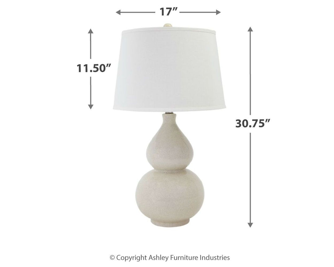 Saffi - Cream - Ceramic Table Lamp