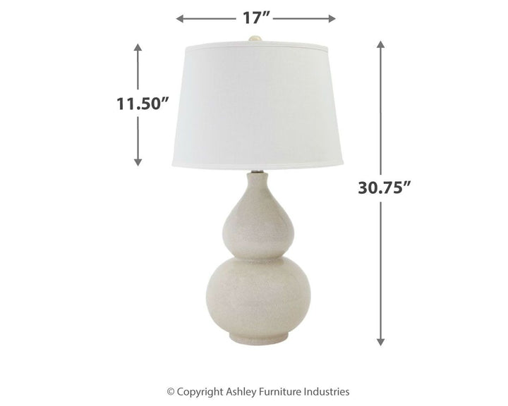 Saffi - Cream - Ceramic Table Lamp