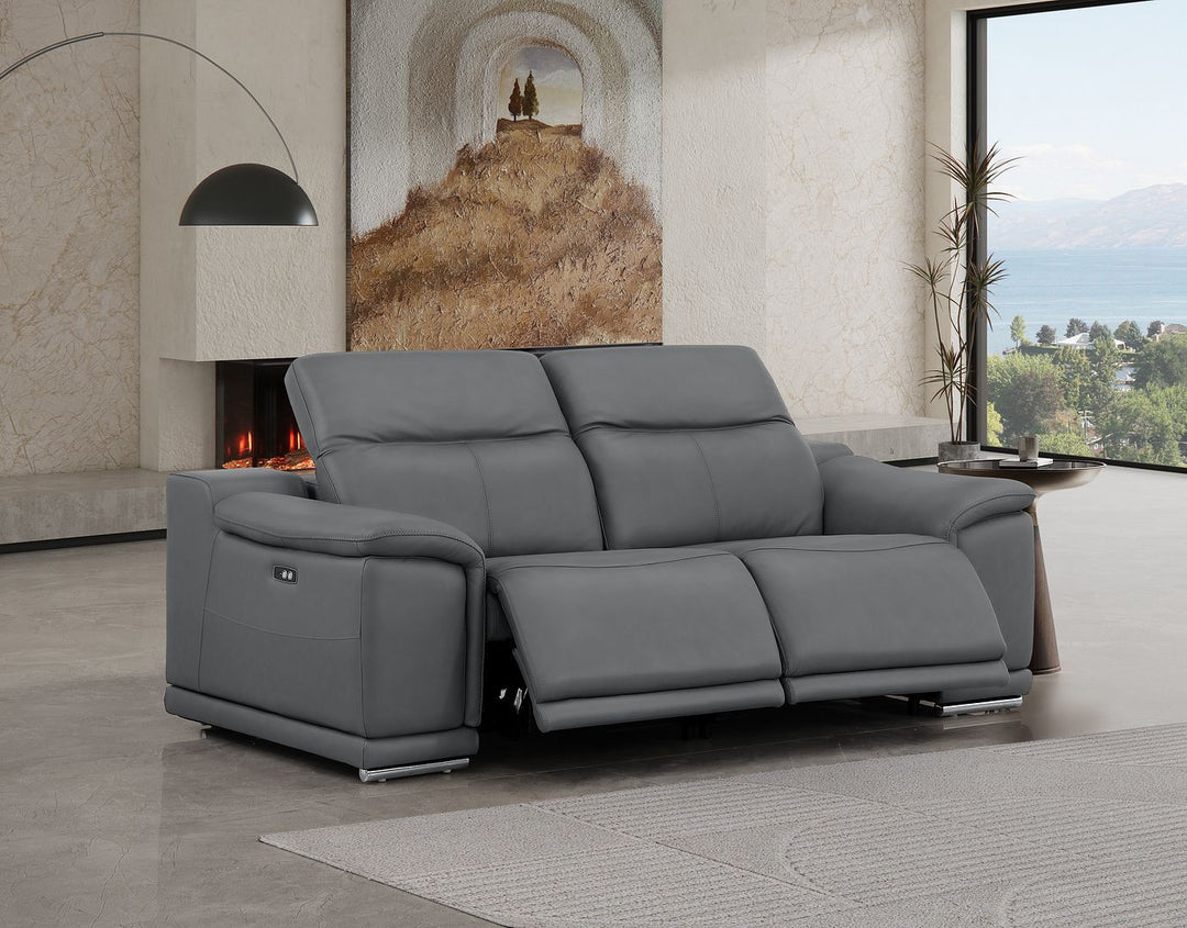 2679 - Genuine Leather Loveseat With Dual Power Recliners