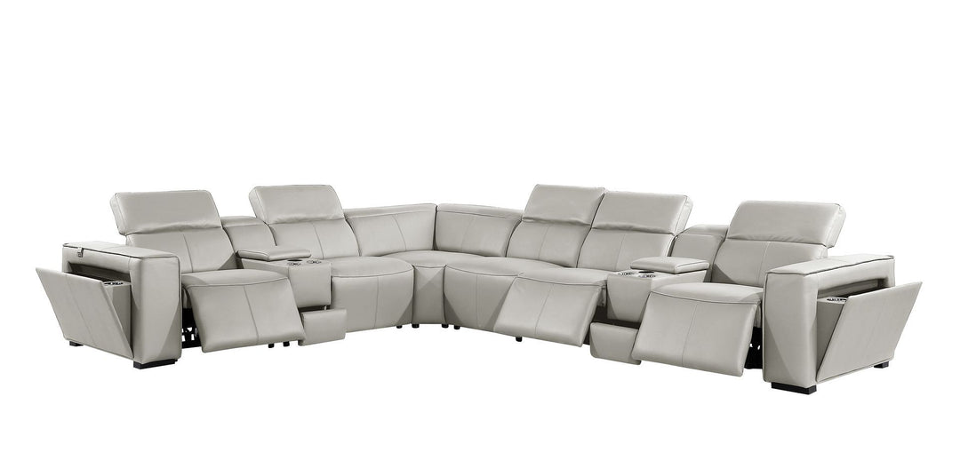 1224 - 8-Piece L-Shaped Sectional Sofa In With 3 Power Recliners &amp; Power Headrests